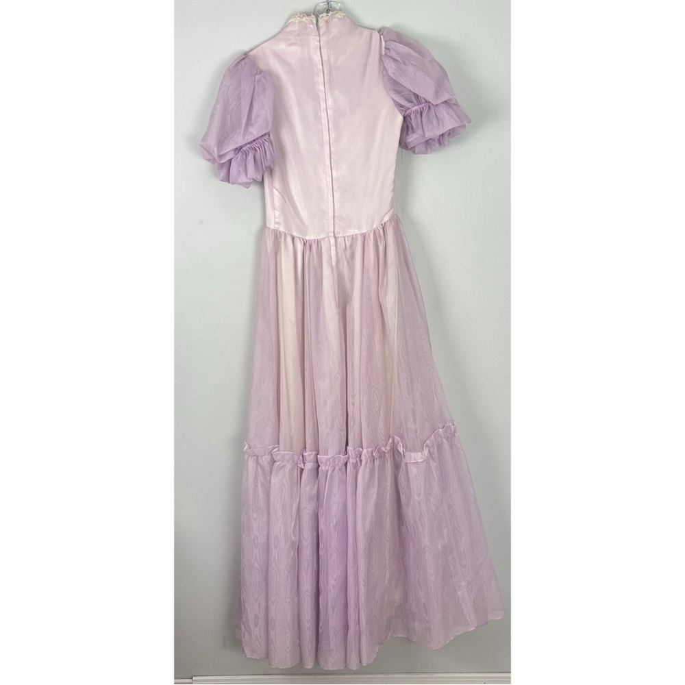 Gunne Sax Lilac 70s Dress Lace Ruffles - Picture 5 of 14